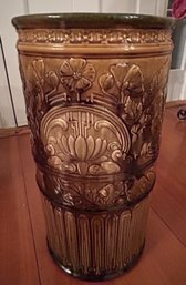 Antique Majolica Umbrella Stand, 10' Diam. X 20'H