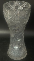 Wonderful American Brilliant Period Deep Cut Lead Crystal Vase, 5.25.' Diam. X 12'H