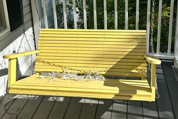 Hanging 2-Seat Porch Swing In Yellow Paint - 50 X 28 X 22'