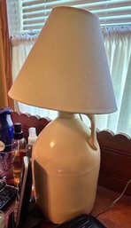 Vintage Electrified Salt Glazed Whisky Jug Lamp - 7.5 X 19'H