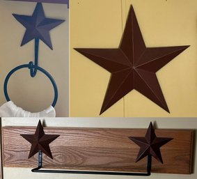 3 Pcs Texas Star Wall Decor - Hand Towel Hoop, Towel Bar - 27 X 4 X 7'H & Wall Star - 22.5'