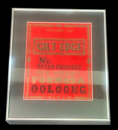 Matted & Framed Advertising For Gilt Edge Formosa Ooloong (Tea), 14.25' X 17'