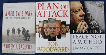 Three Books Relating To The Middle East - By Jimmy Carter Bob Woodward & Andrew J. Bacevich