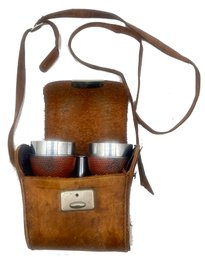 VintagePair Chevalier Field Glasses, Binoculars In Leather Case, 4.5' X 5.5'H