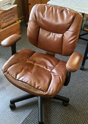 Rolling Office Desk Arm Chair, Upholstering Needs Attention - 26 X 24 X 35' H