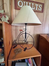 Vintage Black Wire Tricycle Table Lamp - 13.5 X 4 X 20' H