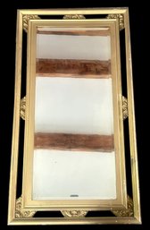 Large Gold Reticulated Framed Mirror, 27.5' X 49'H