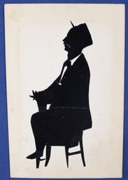 Early Original Miniature Silhouette Of Seated Gentleman From 'Judge Henry Shute's Library - Exeter NH'