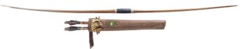 Vintage Wooden Bow, 72'L, With Quiver Of Arrows,28'L