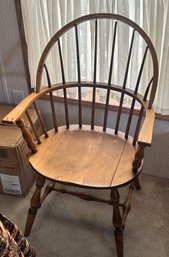 Vintage Comb Back Windsor Arm Chair, Damage To 2-Back Spindles - 23.25 X 20 X 37' H