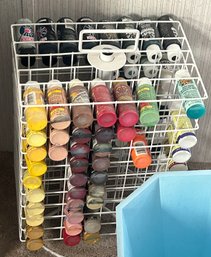 Crafters Revolving Wire Storage Rack To Hold Round Bottles Such As Paint, Bottles Included, Hold 160 Bottles