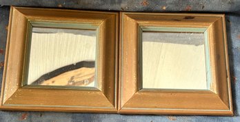 2 Pcs Pair Small Square Wall Mirrors - 6.5' Square