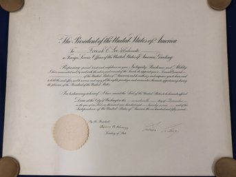 1927 Consul General Appointment Of Frank C. Lee  - Signed By President Calvin Coolidge