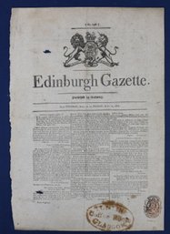 A Page From The Edinburgh Gazette - April 1806