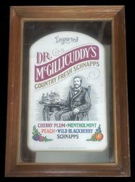 Vintage Framed Dr. McGillicuddy's Country Fresh Schnapps Advertising Mirror, 19.5' X 28.5'H