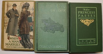 Three Vintage Books: 'When A Man Marries' - 'My Friend The Chauffer' - The Princess Passes'