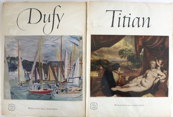 Two 1950's Large Format Abrams Art Portfolios -  Dufy & Titian - Each Have 16 Plates