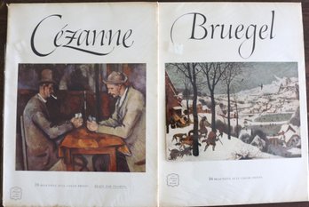 Two 1950's Large Format Abrams Art Portfolios -  Cezanne & Bruegel - Each Have 16 Plates