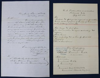 1883 & 1852 Documents From Portsmouth Naval Shipyard