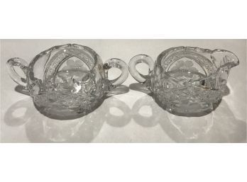 Fine Cut Crystal Creamer And Sugar