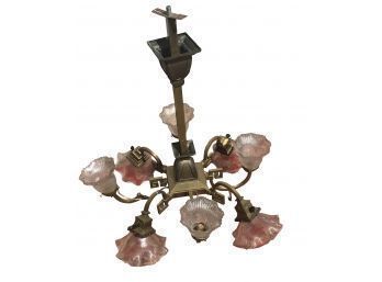 Vintage Bradley & Hubbard 8-Lite Arts & Craft Chandelier