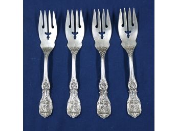 Four - Reed & Barton - Francis 1 Style - Sterling Silver Salad Forks  - Weight:  5.02 Ozt