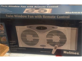 Holmes Twin Window Fan, Not Test, Remote Present (?) In Original Box