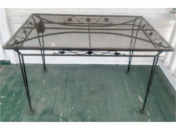Vintage Rectangular Iron  Patio Table, 30' X 48' X 29.5'H