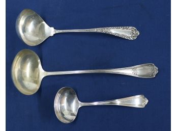 3 Pcs Silver Plated Ladles By The Rogers Co. - 11' - 9.5' & 7'