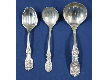 3 Pcs Reed & Barton - Francis 1 Style-Sterling Silver Serving Pieces,  2-Ladle & Sugar Spoon - Wt. 4.78 Ozt