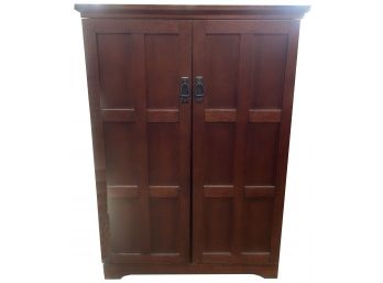 Arts & Crafts Stickley Style 2-Door CD Cabinet With Movable Interior Shelves, 30' X 13.5' X 43'H