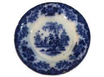 1840s Flow Blue Transferware By Scinde Oriental Stone, Oriental Scene