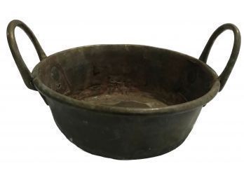 Antique Large Brass Pot With Handles