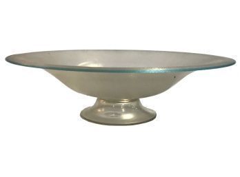 Vintage Iridescent Footed Bowl In The Style Of LCT Tiffany Favrile