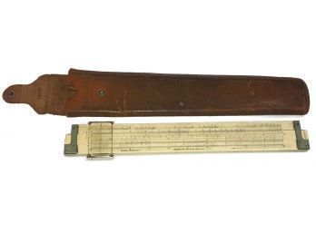 Antique Keuffel & Esser Co. Slide Rule In Leather Case Marked G. Pritchard