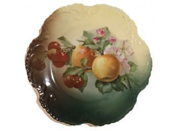 Vintage Porcelain Hand-Painted Fruit Plate Marseille Z.S.&Co Bavaria, Apples, Cherries & Blossoms