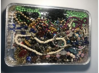 Generous Costume Jewelry Lot Mostly Beads