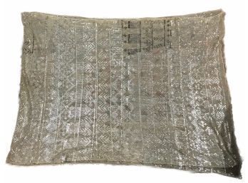 RARE Spectacular, Heavy Antique Ladies Evening Shawl With Sterling Silver Threads