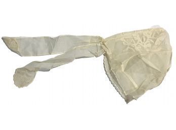 Grenerous Lot Of 19thC Vintage Linens-Bonnet, Purse, Shawl, Table Cloth, Handkerchiefs, Dresses And More!