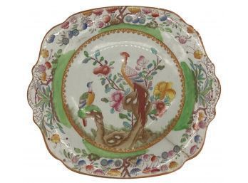 Antique English Mason's Ironstone Oriental Transferware Design With Peacocks