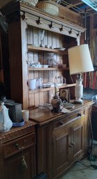 Antique Irish Pine Country Stepback Cupboard