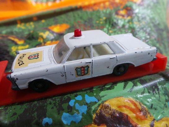 Lesney - 1960's Vintage  # 5559 Ford Galaxie Police Car - Matchbox Series - Marker And Gold Paint On Bottom