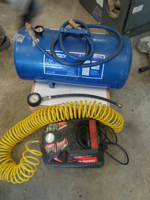 Lot # 15  - Air Compressor And Tank- See Pics -untested