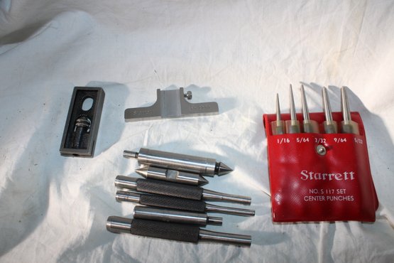 Misc. Lot Of Starrett Tools And Parts - Starrett #S117, 120D, Center Punch And Flat Punch