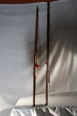 2 Bamboo Fishing Poles - Vintage - 3 Pieces Each -