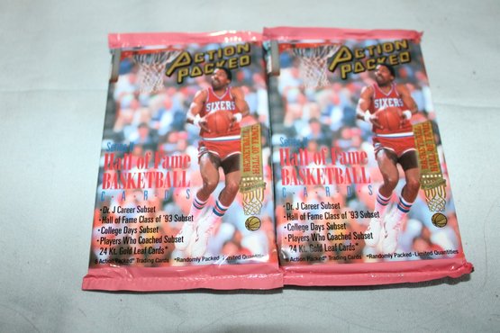 1993 ACTION PACKED  HALL OF FAME  Basketball Cards, Series II,  2 Unopened Packs,  6 Cards Each