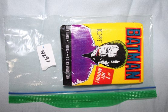1989 Topps Batman Series I Movie Trading Cards/ Sticker  1 Unopened Pack,  9 Cards