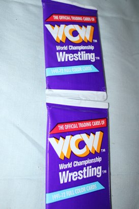 1991-WCW  - Official Trading Cards Of The World Championship Wrestling, 2 Unopened Pack, 12 Cards Each