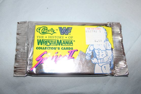 1990 - Classic WWF  The History Of WrestleMania Collectible Cards, 1 Unopened Pack, 15 Cards