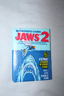 1978  Topps - JAWS 2 Movie Trading Cards & A Sticker, 1 Unopened Pack, No Mention Of How Many Cards